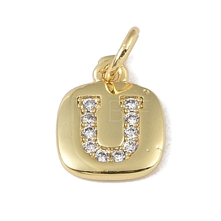 Rack Plating Brass Micro Pave CLear Cubic Zirconia Charms KK-E110-14G-U-1