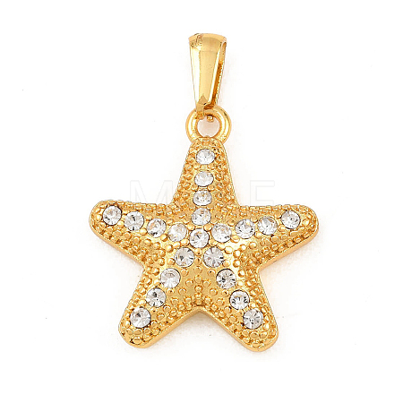 1Pc 304 Stainless Steel Rhinestone Pendants STAS-FS0002-32-1