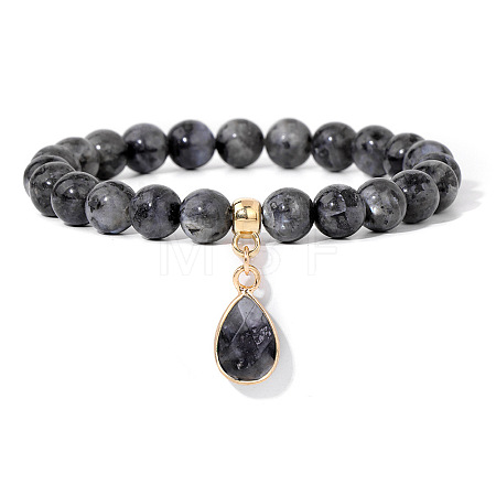 Synthetic Labradorite Beaded Stretch Bracelets PW-WGB60EB-09-1-1