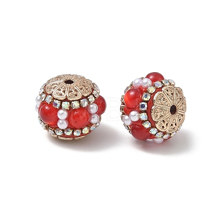 Brass & ABS Imitation Pearl & Resin & Alloy Beads RE-CBAE318-02B-1