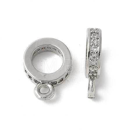 Brass Micro Pave Cubic Zirconia Tube Bails KK-D324-33P-1