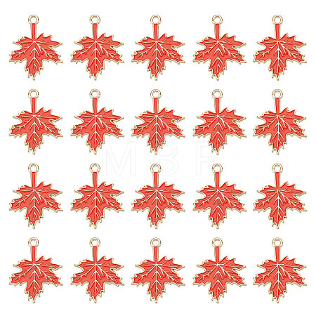 60Pcs Autumn Theme Rack Plating Alloy Enamel Pendants ENAM-SC0003-37-1