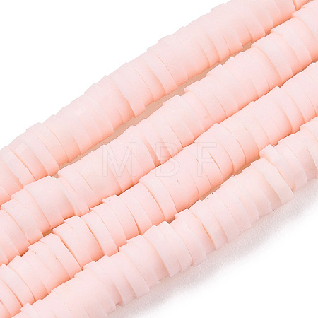 Flat Round Handmade Polymer Clay Bead Spacers X-CLAY-R067-4.0mm-27-1