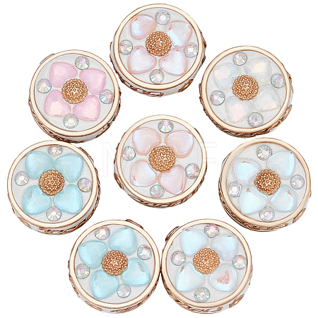 8Pcs Handmade Resin Indonesia Round Beads IPDL-SP0001-04-1