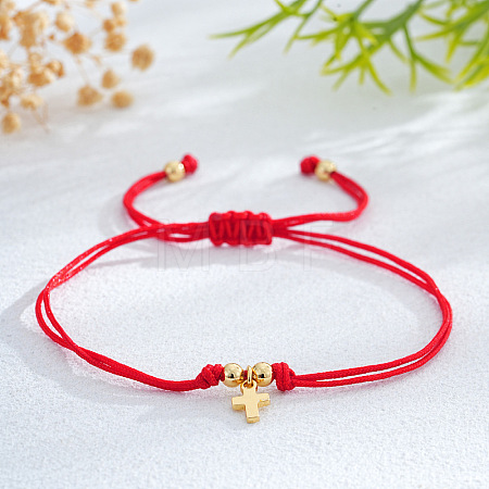 Brass Cross Charm Bracelets ZM9789-2-1