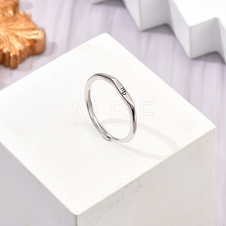 Rhodium Plated 925 Sterling Silver Adjustable Rings RJEW-S397-01P-02-1