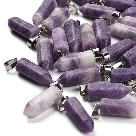 Natural Lepidolite Pendants G-Z067-07P-15-1