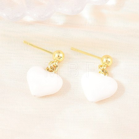 Women's Brass Stud Earrings EJEW-Z164-19G-01-1