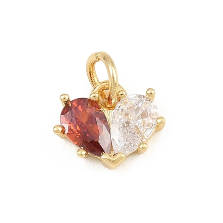Valentine's Day Brass Micro Pave Red Cubic Zirconia Pendants KK-E798-10D-G-1