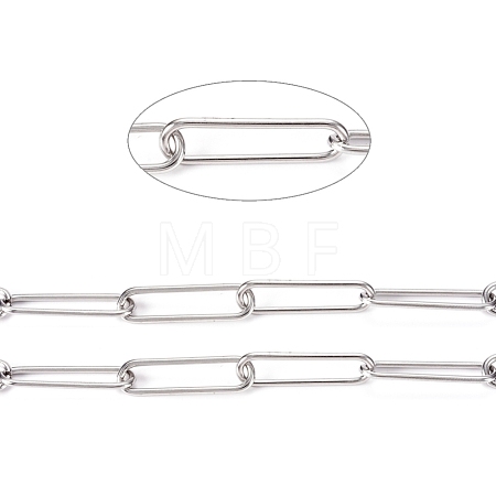 Tarnish Resistant 304 Stainless Steel Paperclip Chains CHS-L022-02C-1