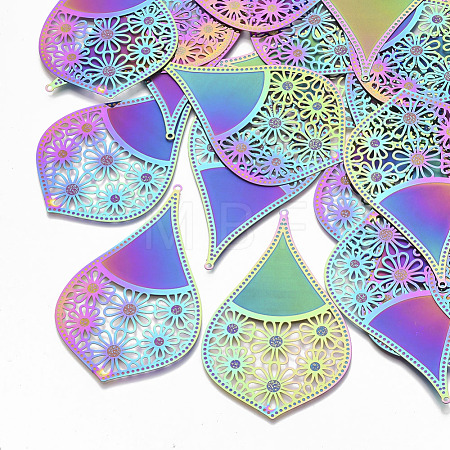 Ion Plating(IP) 304 Stainless Steel Filigree Big Pendants STAS-S108-70-1