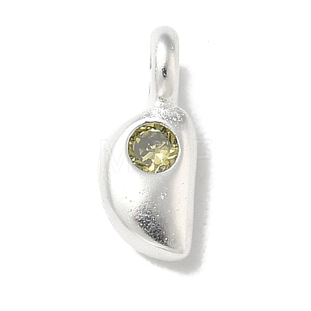 925 Sterling Silver Cubic Zirconia Moon Charms STER-R002-02S-05-1