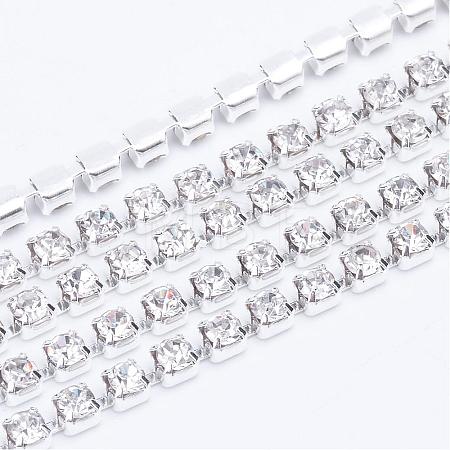 Brass Rhinestone Strass Chains CHC-T003-SS10-01S-1