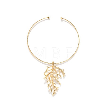Alloy Branch Coral Shape Pendant Cuff Choker Necklaces for Women FS-WG57A45-01-1