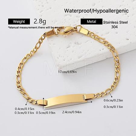 Adjustable 304 Stainless Steel Link Bracelets JX7075-1-1