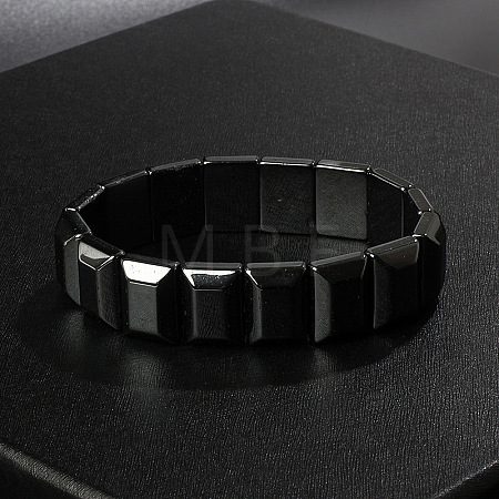 Non-Magnetic Synthetic Hematite Beaded Stretch Bracelets for Men LS-FIND-PW0021-10D-1