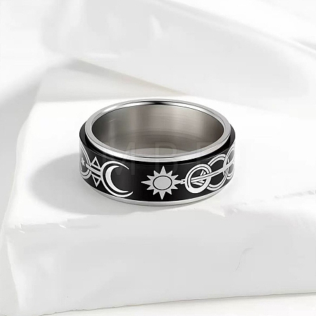 201 Stainless Steel Rotating Finger Rings SA-K003-04B-EB-1