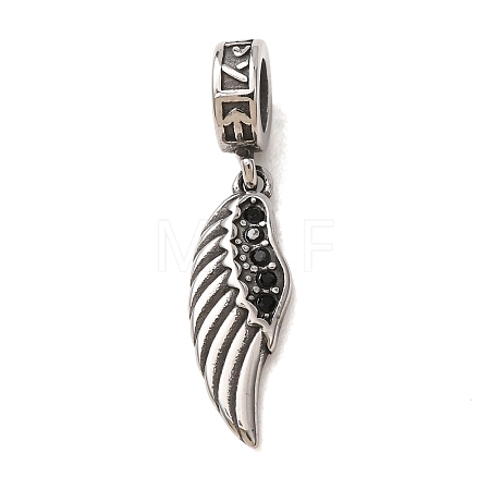 316 Surgical Stainless Steel & Rhinestone European Dangle Charms SA-CBA7555-16AS-02-1