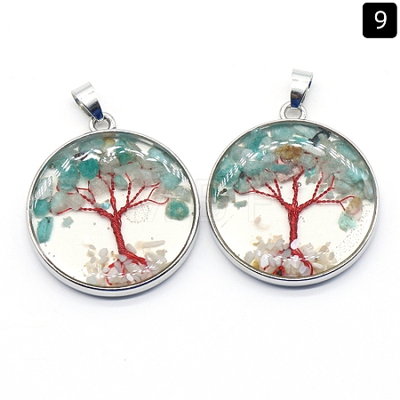 Natural Flower Amazonite Pendants PW-WGDCF81-06-1