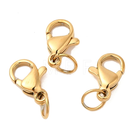 Ion Plating(IP) 304 Stainless Steel Lobster Claw Clasps STAS-AB10-G-02-1