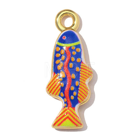 Printed Brass with Enamel Pendants KK-OY001-76G-02-1