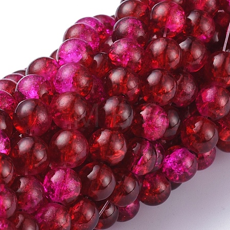 Crackle Glass Beads Strands X-CCG-Q002-8mm-08-1