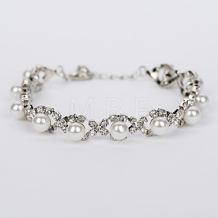 Alloy with Imitation Pearl and Rhinestone Chain Bracelet for Fashionable Women ST1203687-1