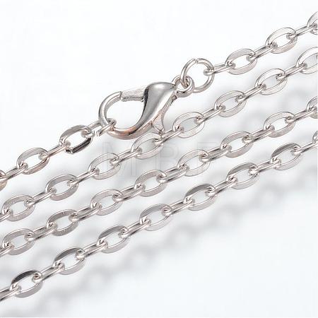Iron Cable Chains Necklace Making MAK-R013-60cm-P-1