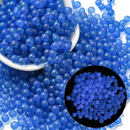 Luminous Glow in the Dark Transparent Glass Round Beads GLAA-F124-B06-1