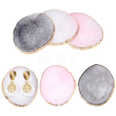 6Pcs 3 Colors Oval Resin Palette MRMJ-PH0001-60-1