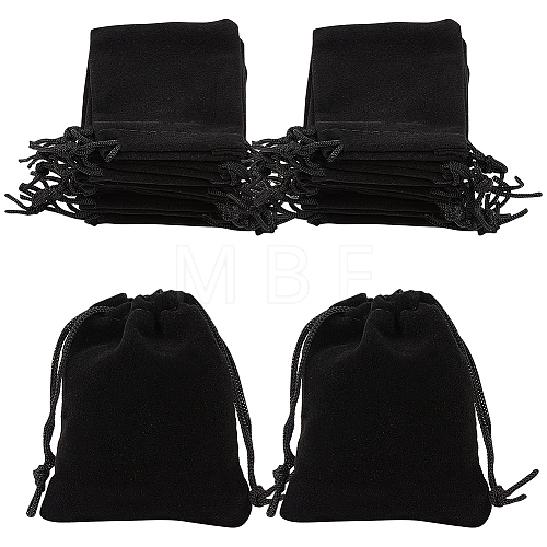 Beebeecraft 25Pcs Rectangle Velvet Drawstring Pouches TP-BBC0001-04A-03-1