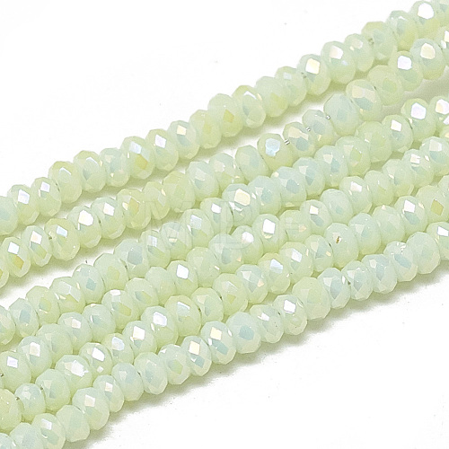 Electroplate Opaque Solid Color Glass Beads Strands EGLA-Q112-B11-1