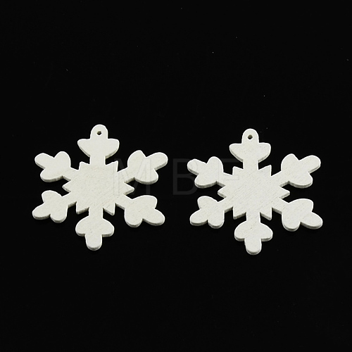 Dyed Snowflake Wood Pendants WOOD-R240-24-1