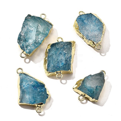 Raw Rough Natural Dyed Quartz Crystal Links Connector Charms G-K189-04LG-05-1