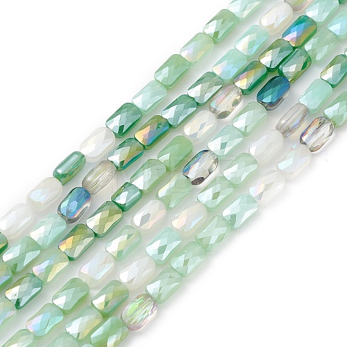 Gradient Color Electroplate Glass Bead Strands X1-GLAA-E042-01D-1