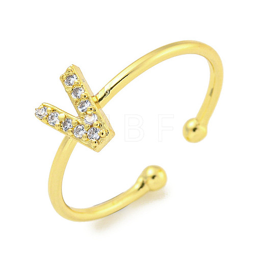 Rack Plating Brass Open Cuff Rings for Women RJEW-F162-02G-V-1