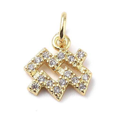 Brass Micro Pave Cubic Zirconia Charms ZIRC-F131-16G-04-1