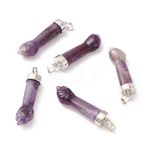 Natural Amethyst Pendants G-K322-01C-1