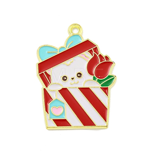 Valentine's Day Alloy Enamel Pendants ENAM-Z015-03G-02-1