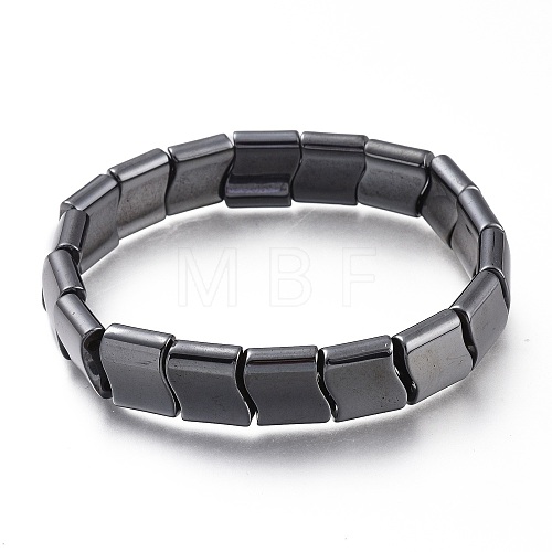Magnetic Synthetic Hematite Beads Stretch Bracelets BJEW-A115-03-1