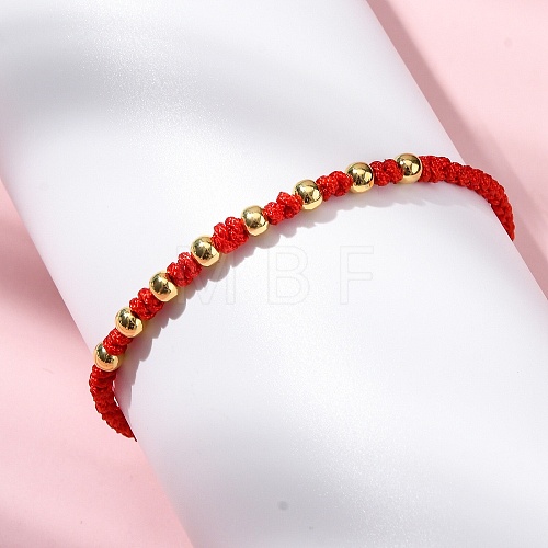 Polyester Cord Braided Bead Bracelets for Women BJEW-L698-03G-02-1