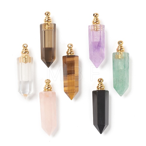 Faceted Natural Mixed Gemstone Pendants G-H252-F-1