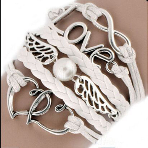 Suede & Imitation Leather Cord Knitted Multi-strand Bracelets WGD6FE3-28-1