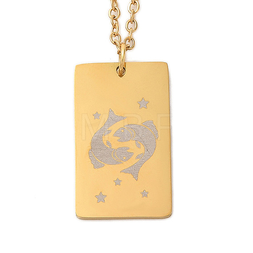 Golden 202 Stainless Steel Constellation Pendants Necklaces NJEW-K380-02G-06-1