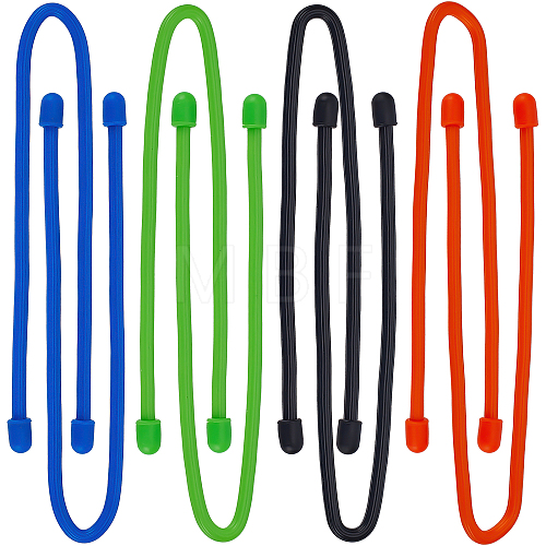 Gorgecraft 8 Strands 4 Colors Reusable Silicone Cable Tie AJEW-GF0005-37-1