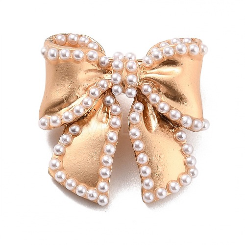 Bowknot Imitation Pearl Brooch JEWB-P010-05-1