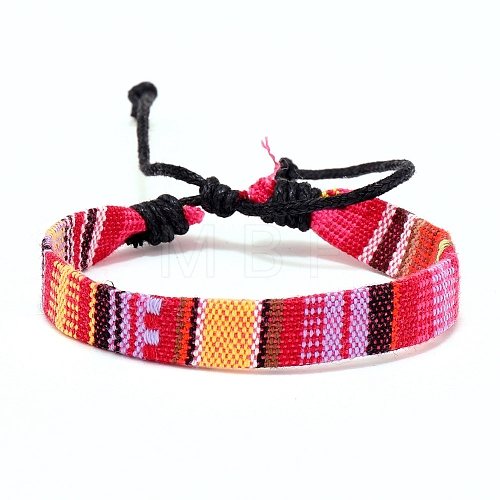 Cloth Rope Braided Flat Cord Bracelet PW-WG88858-08-1