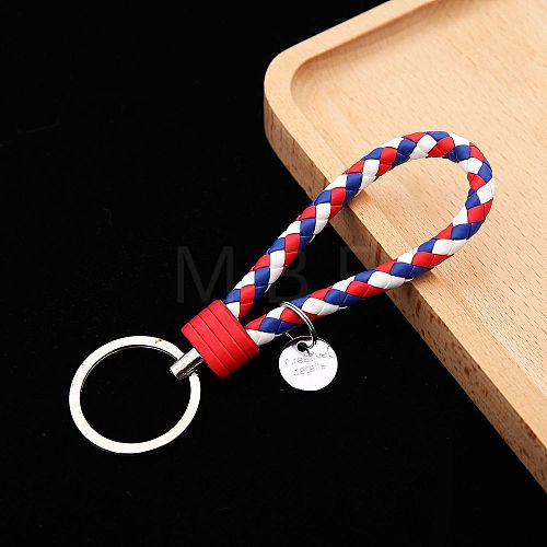 PU Leather Knitting Keychains KEYC-PW0002-002A-05-1