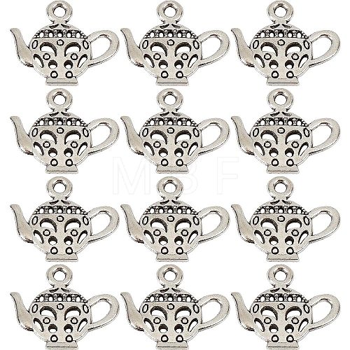 80Pcs Teapot Tibetan Style Zinc Alloy Charms FIND-SC0004-82-1