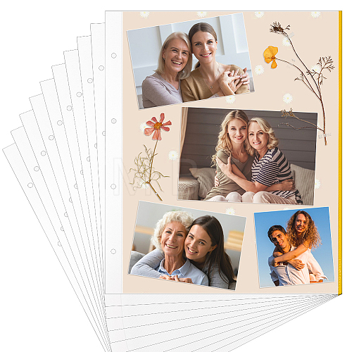 PVC Self-adhesive Photo Album Refill Pages for 4 Ring Loose-Leaf Album AJEW-WH0002-88-1